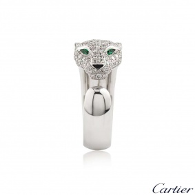 Cartier Panthere Diamond Emerald & Onyx Ring N4224900 Cartier Panthere Diamond Emerald & Onyx Ring N4224900